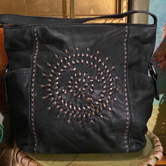 The Sak Leather Stitched Hobo Shoulder Bag - Picture 9 of 12